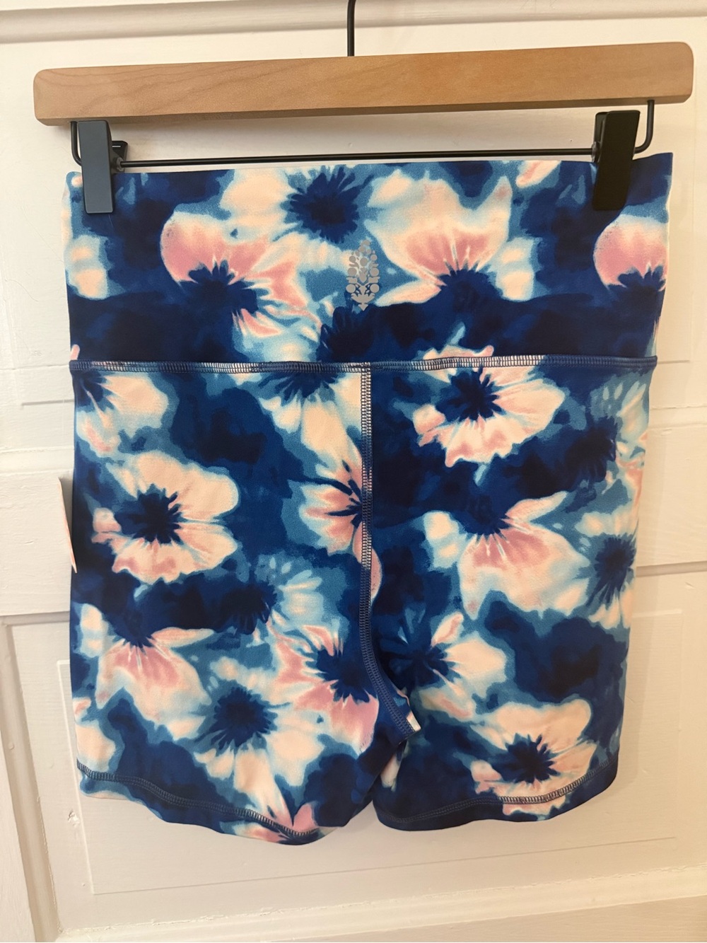 FP Movement by Free People Never Better Printed Bike Shorts Blue Tie Dye M - Picture 4 of 5